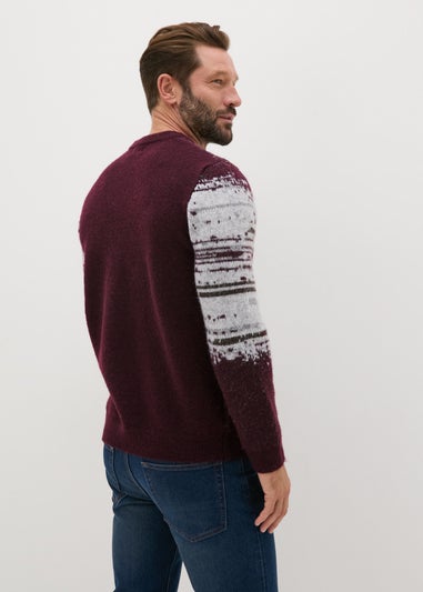 Burgundy Digital Print Jumper