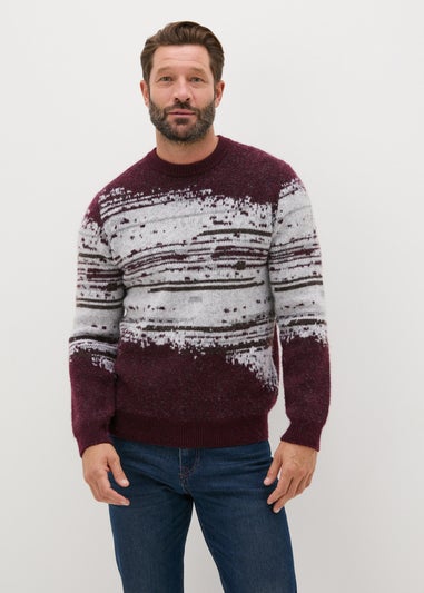 Burgundy Digital Print Jumper