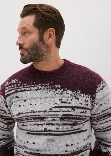 Burgundy Digital Print Jumper