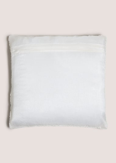 Wondrous White Beaded Snowflake Cushion