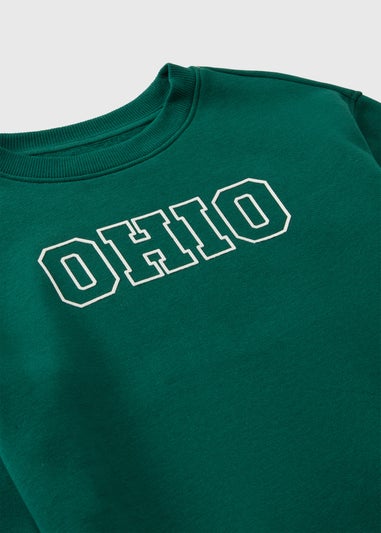 Boys Green Ohio Crewneck Sweatshirt (7-15yrs)