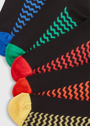 5 Pack Black ZIgzag Socks