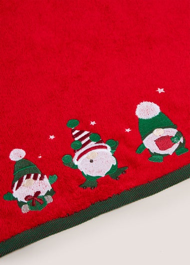 Christmas Red Gnome Hand Towel