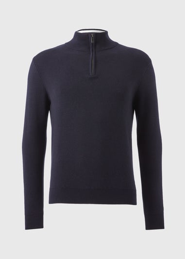 Lincoln Navy 1/4 Zip Knit Jumper