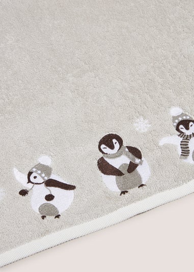 Wondrous Grey Embroidered Penguin