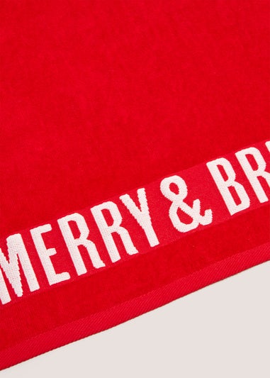 Red Slogan Christmas Towel