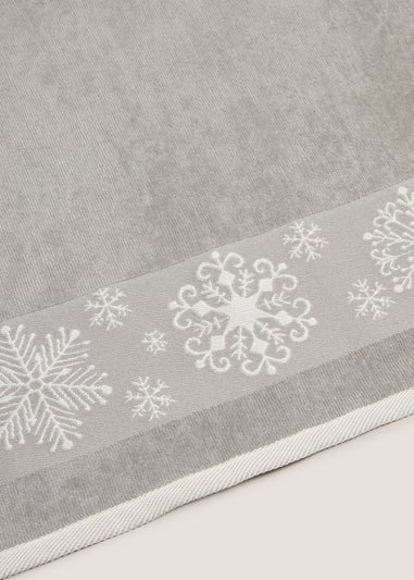 Grey Christmas Snowflake Hand Towel (45cmx75cm)