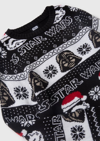 Star Wars Kids Black Christmas Knitted Jumper (4-13yrs)