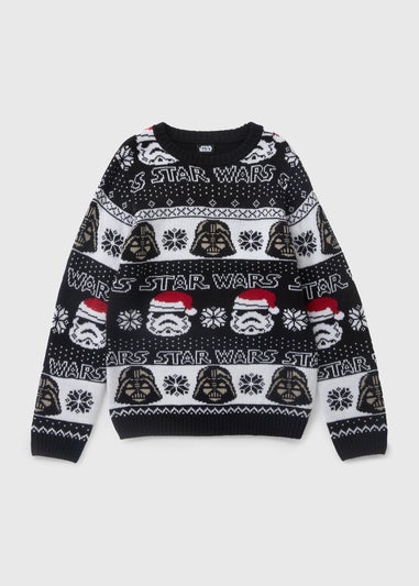 Star Wars Kids Black Christmas Knitted Jumper (4-13yrs)