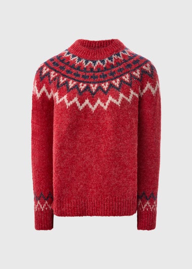 Red Fairisle Knit Jumper