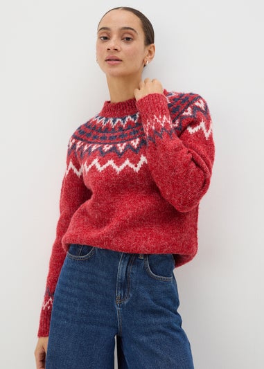 Red Fairisle Knit Jumper