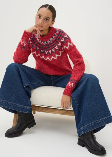 Red Fairisle Knit Jumper