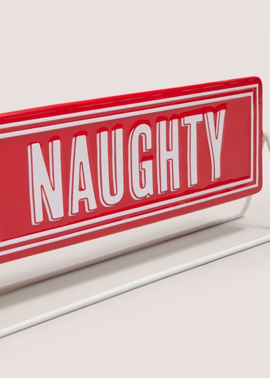 Red Naughty or Nice Sign