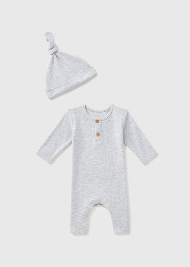 Baby Grey Bodysuit & Hat Set (Newborn-23mths)