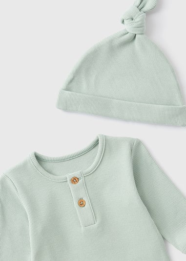 Baby Green Bodysuit & Hat (Newborn-23mths)