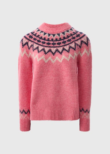 Pink Fairisle Knit Jumper