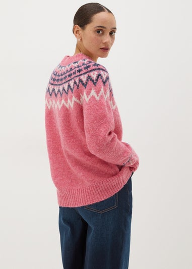 Pink Fairisle Knit Jumper