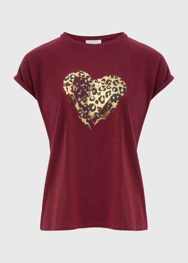 Burgundy Heart Graphic T-Shirt