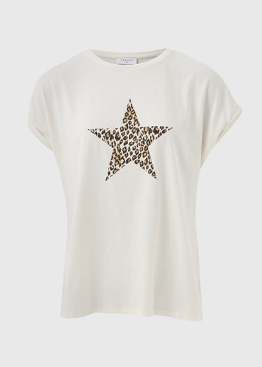 Cream Leopard Star T-Shirt