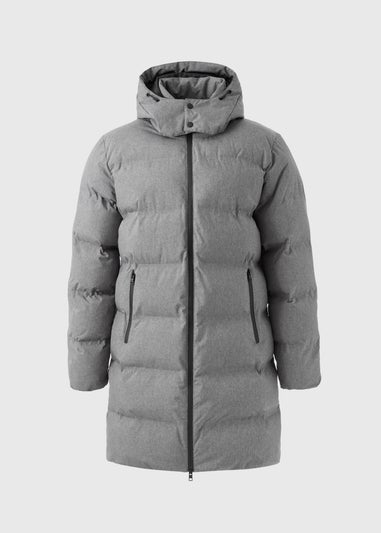 Grey Longline Puffer Jacket