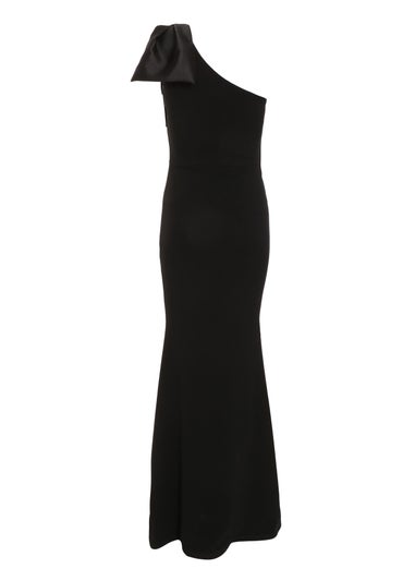 Quiz Black One Shoulder Bow Maxi Dress