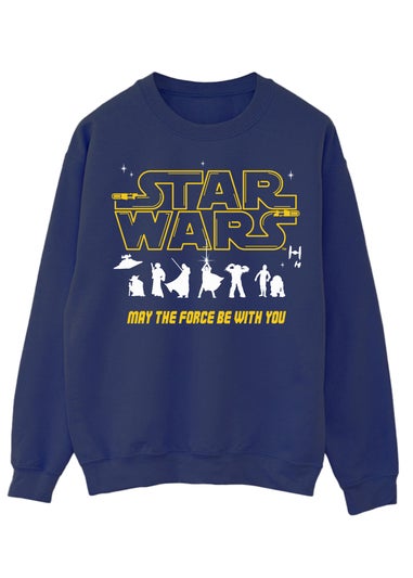 Star Wars Silhouettes Force Navy Printed Sweatshirt