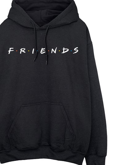 Friends Logo Black Printed Hoodie