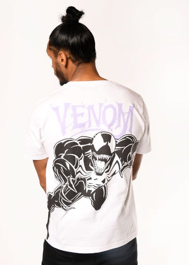 Marvel Mens White Venom T-Shirt