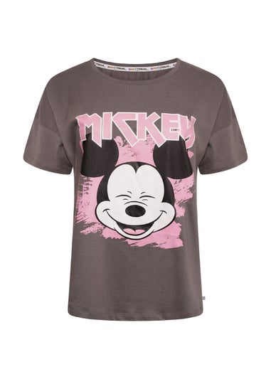 Disney Ladies Grey Mickey Rock T-Shirt
