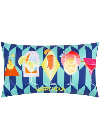 furn. Blue Happy Hour Filled Outdoor Cushions (30cm x 50cm x 8cm)