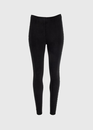 Black Velvet Cord Leggings