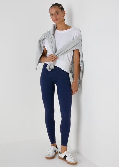 Navy Washed Seamless Leggings