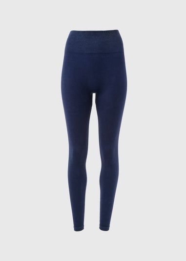 Navy Washed Seamless Leggings