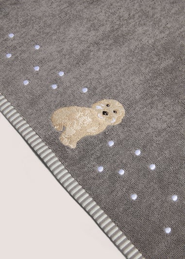 Grey Cockapoo Embroidered Hand Towel