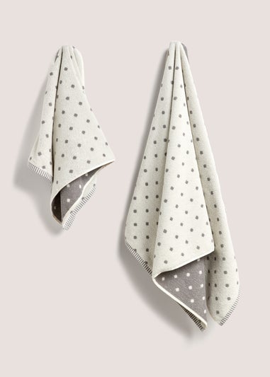 Grey Spotty Towel