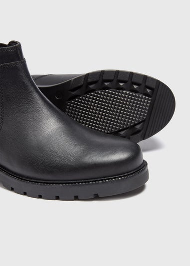 Black Leather Chelsea Boots