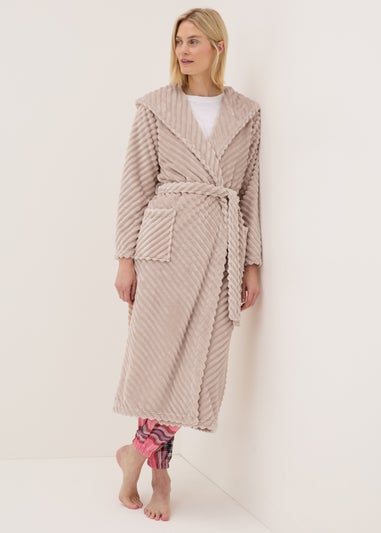 Mink Diagonal Fleece Dressing Gown