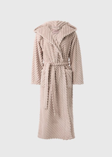 Mink Diagonal Fleece Dressing Gown