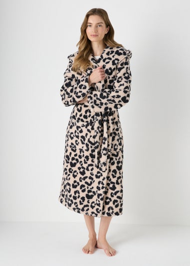 Cream Animal Print Dressing Gown