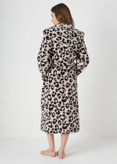 Cream Animal Print Dressing Gown