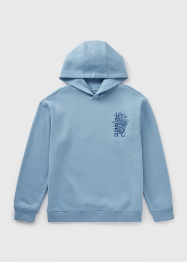 Boys Blue Japan Print Hoodie (7-15yrs)