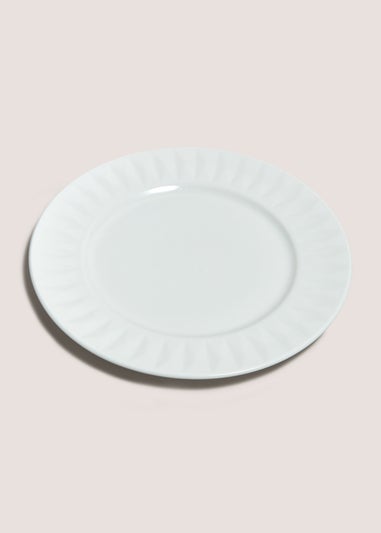 White Textured Dinner Plate