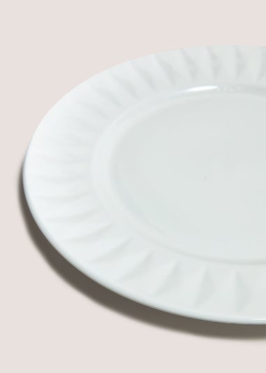 White Textured Dinner Plate