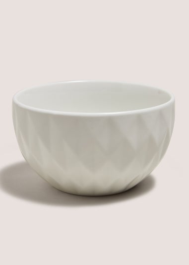 White Textured Side Bowl