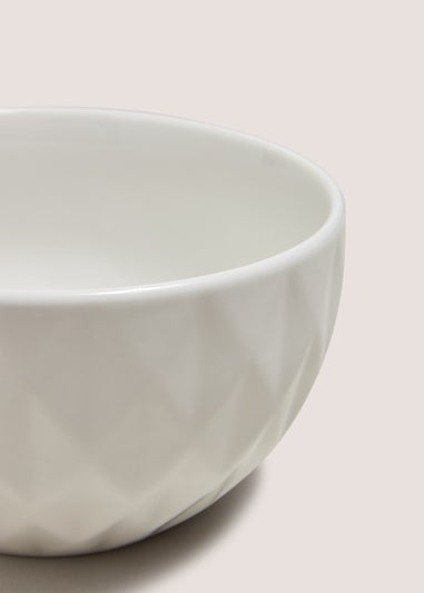 White Textured Side Bowl