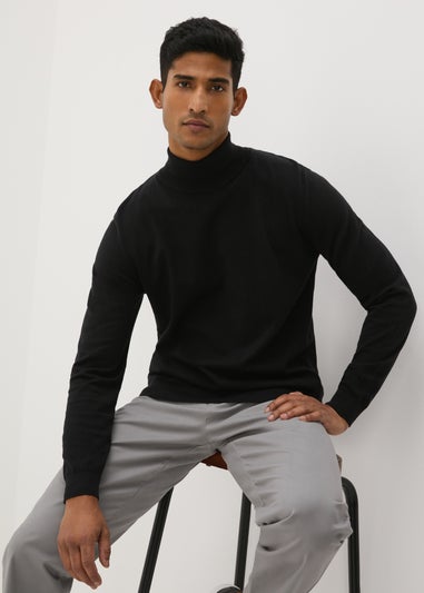 Black Roll Neck Jumper