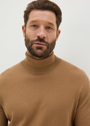 Tan Roll Neck Jumper