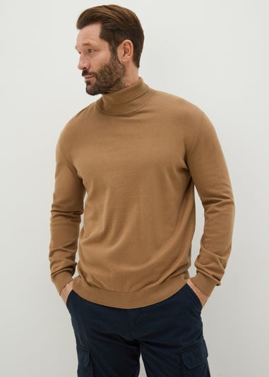 Tan Roll Neck Jumper