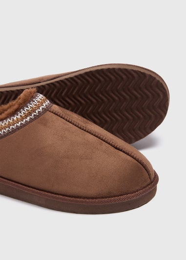 Tan Faux Suede Slippers