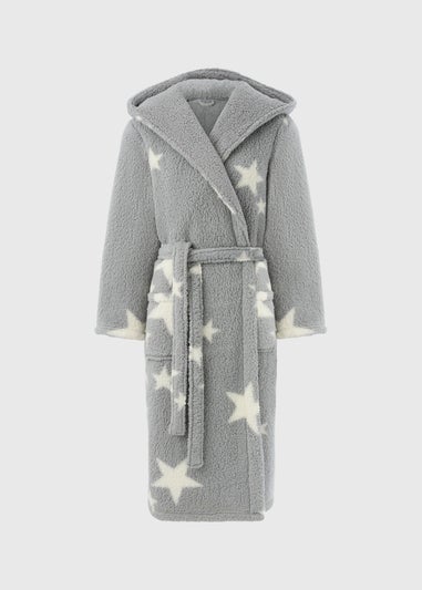 Grey Star Fleece Dressing Gown